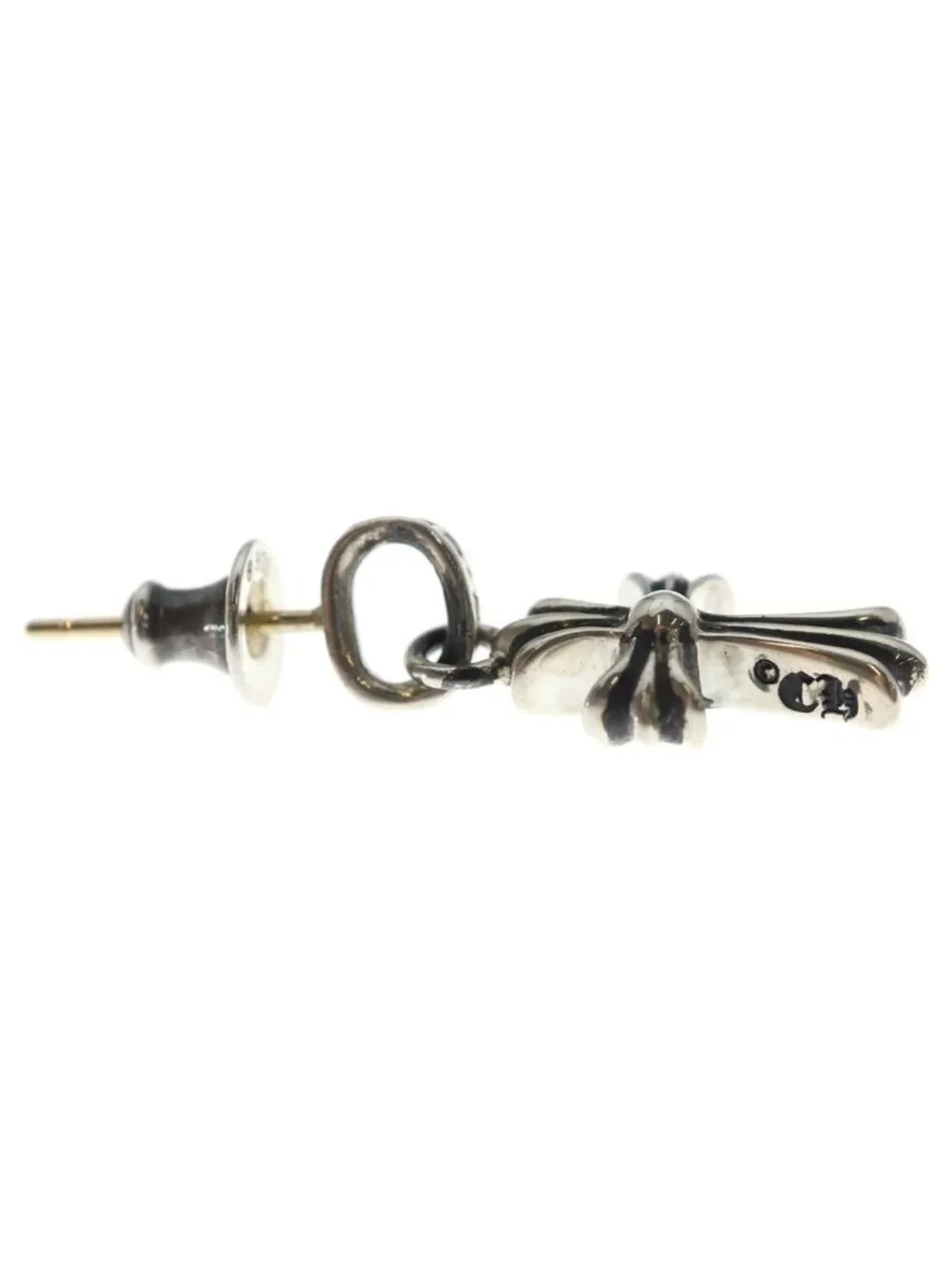 Chrome Hearts Bby Pprchn Baby Fat Pave Diamond Single Earring Silver